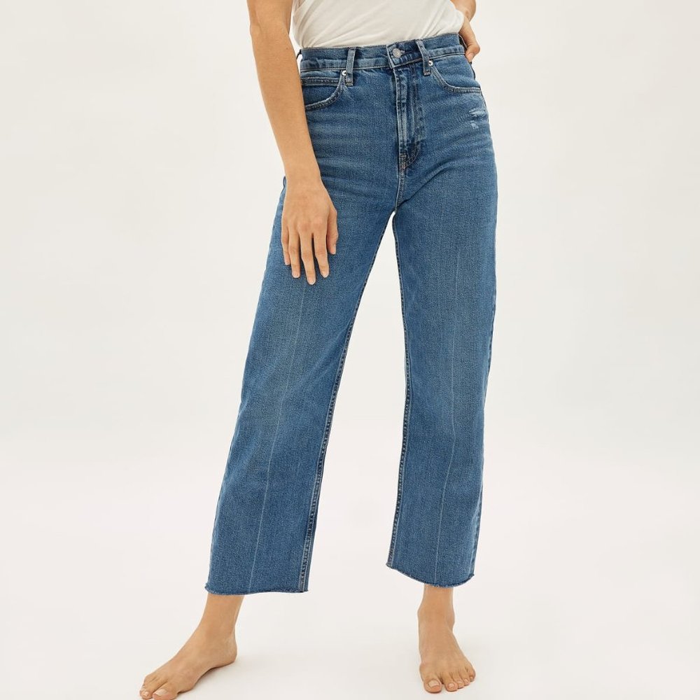 NWOT Everlane Way-High Jean Distressed Blue Wash! - Picture 6 of 16